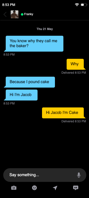 Lol — fake Grindr chat meme