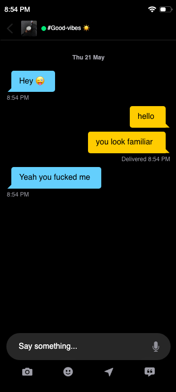 Oh right — fake Grindr chat screenshot