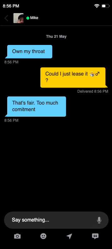 That's a deal — fake Grindr chat screenshot