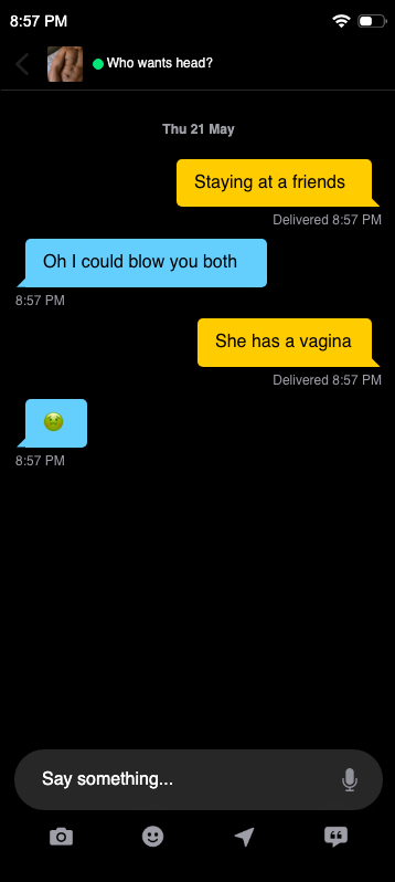 🤢 — fake Grindr chat meme